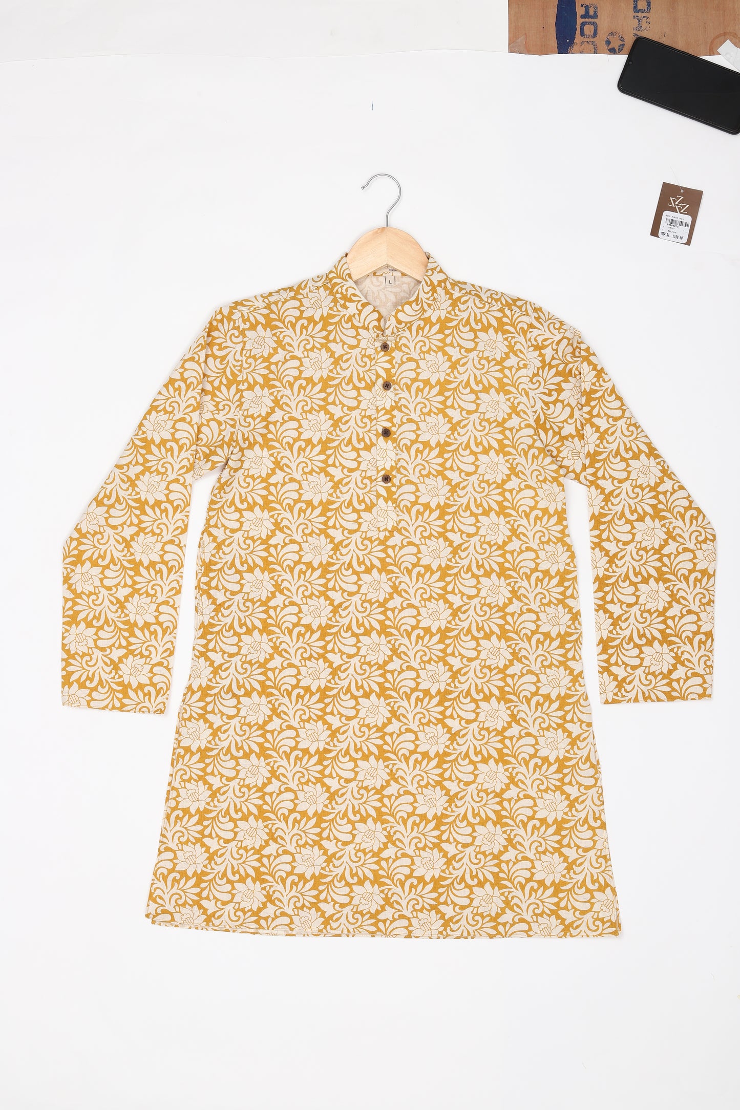Boys Festive & Party Kurta and Pyjama Set (Gold Pack of 1)