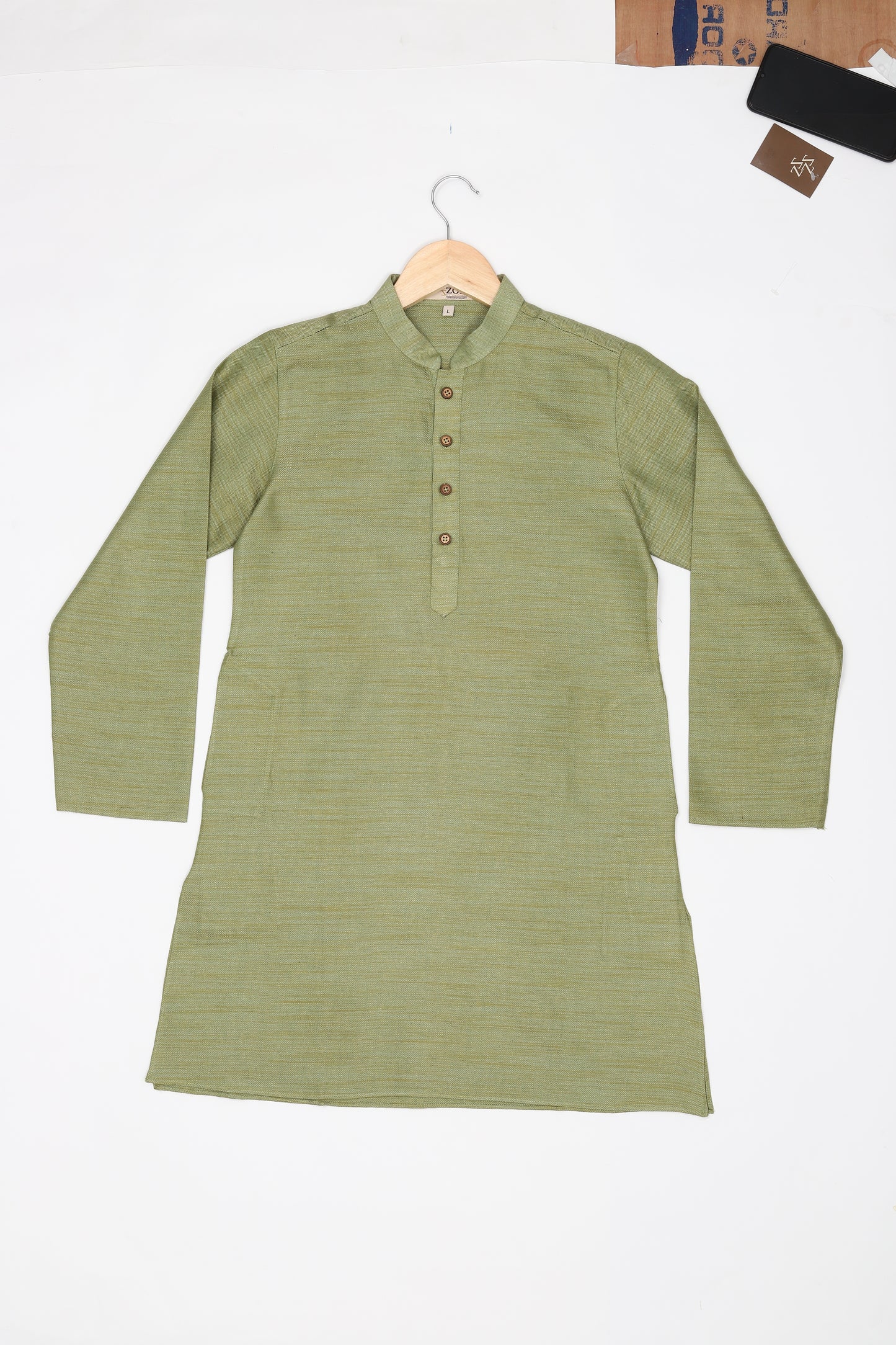 Boys Festive & Party Kurta and Pyjama Set (Green Pack of 1)