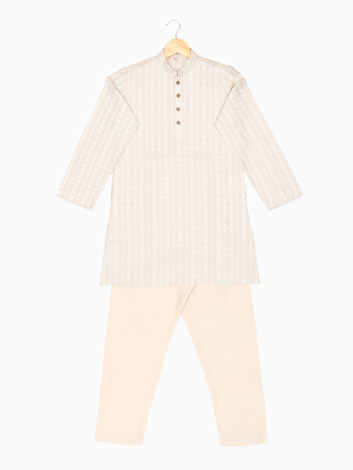 Boys Festive & Party Kurta and Pyjama Set (White Pack of 1)
