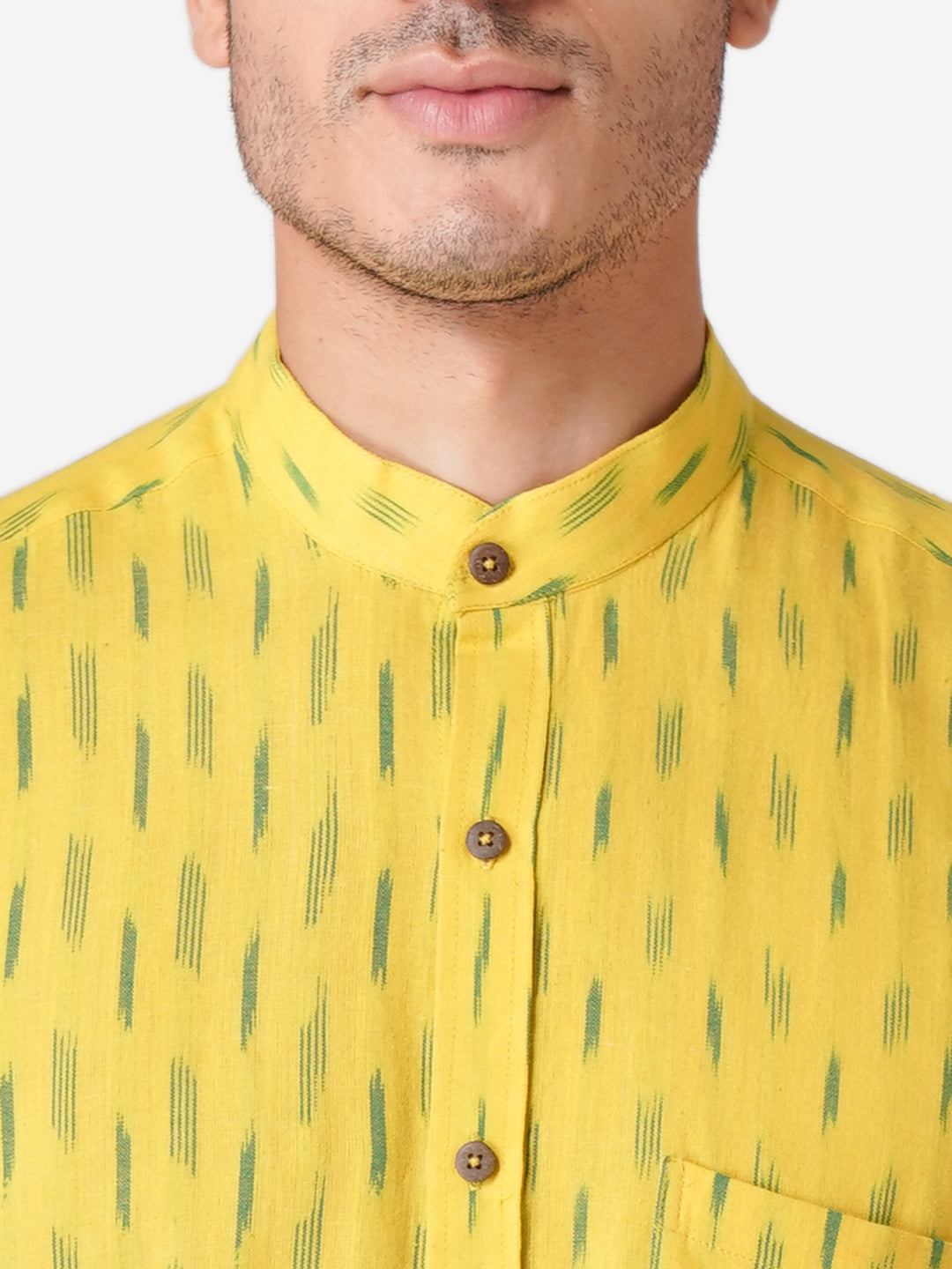 Men Printed Casual Yellow Shirt