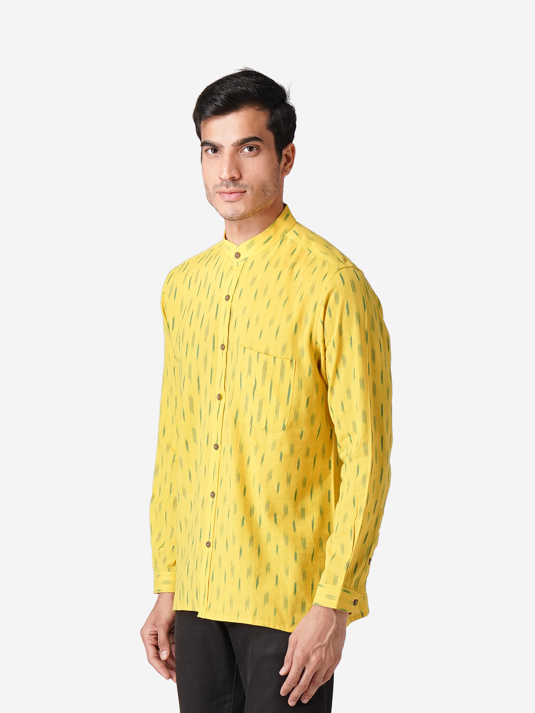 Men Printed Casual Yellow Shirt