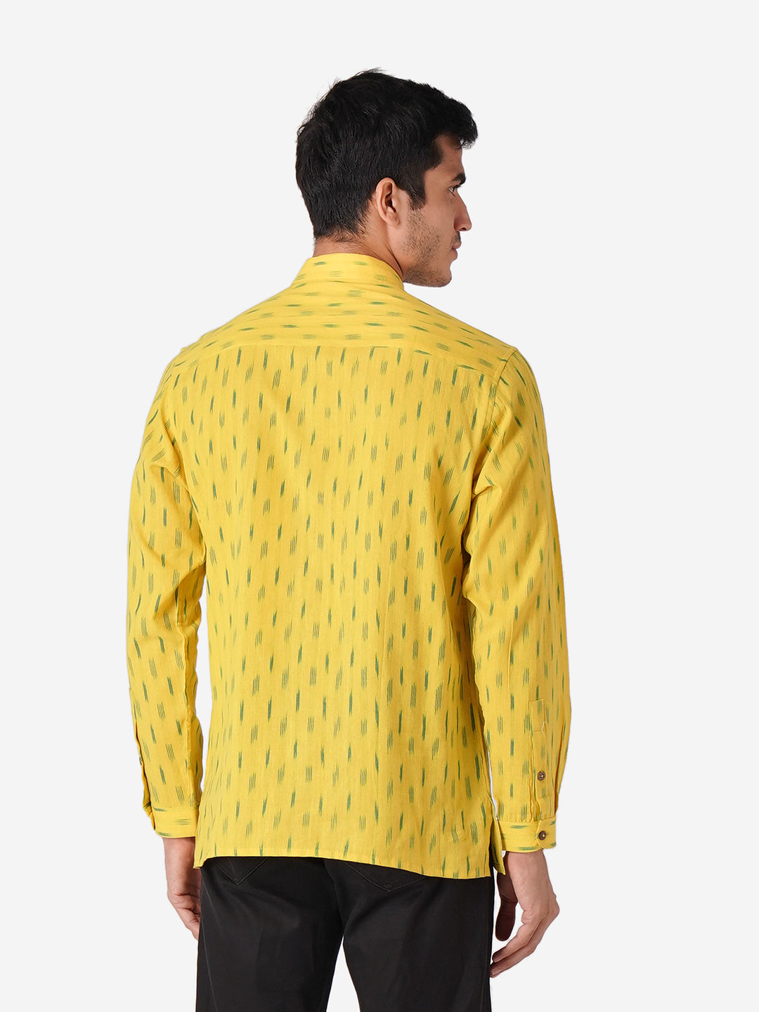 Men Printed Casual Yellow Shirt