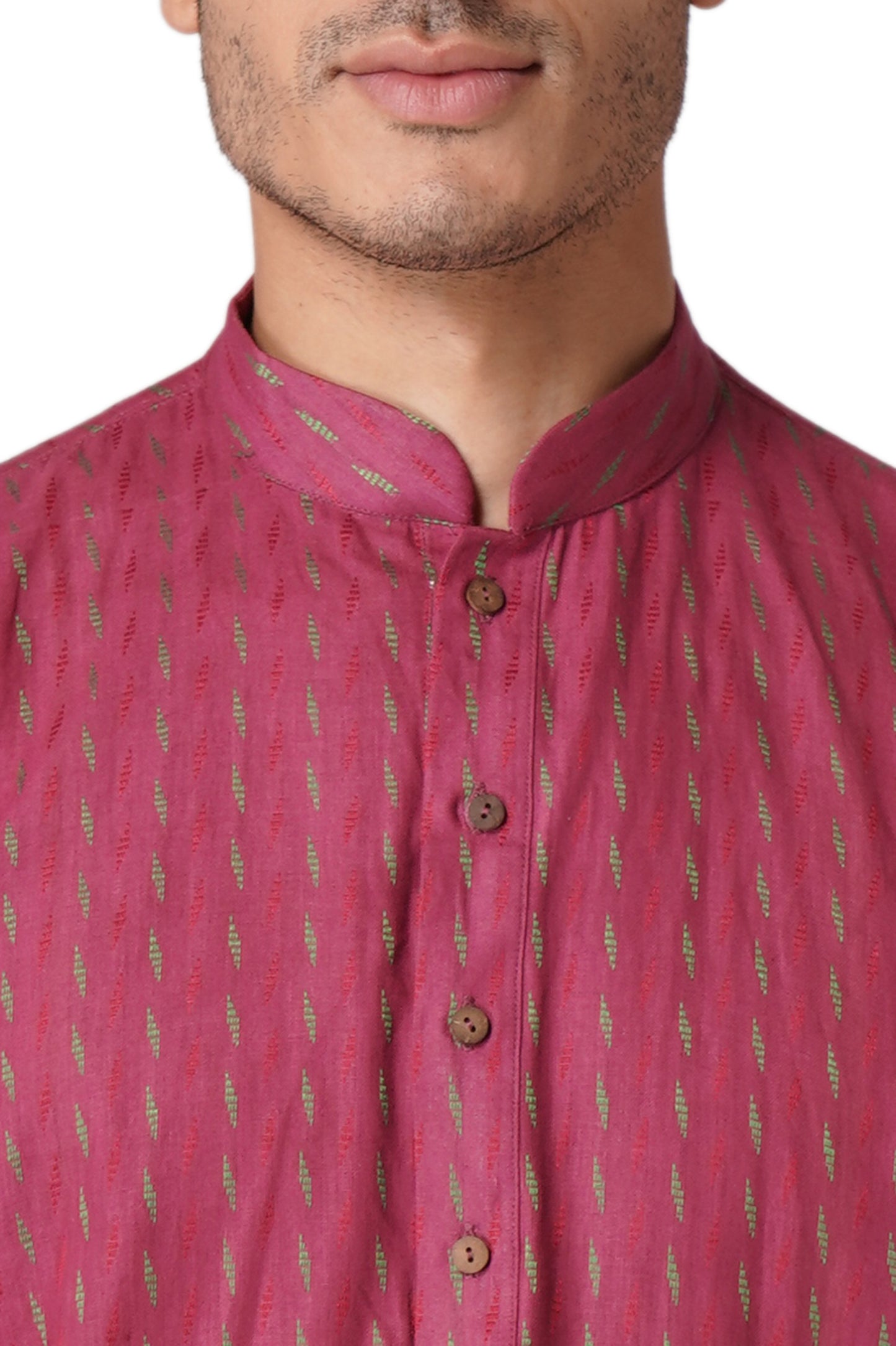 Full Sleeve Self Design Kurta and Churidar Set in Maroon Pure Cotton