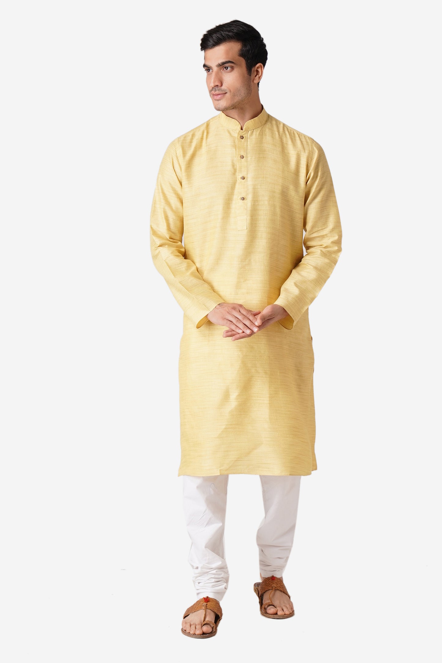 Full Sleeve Geometric Print Kurta and Churidar Set in Green Pure Cotton