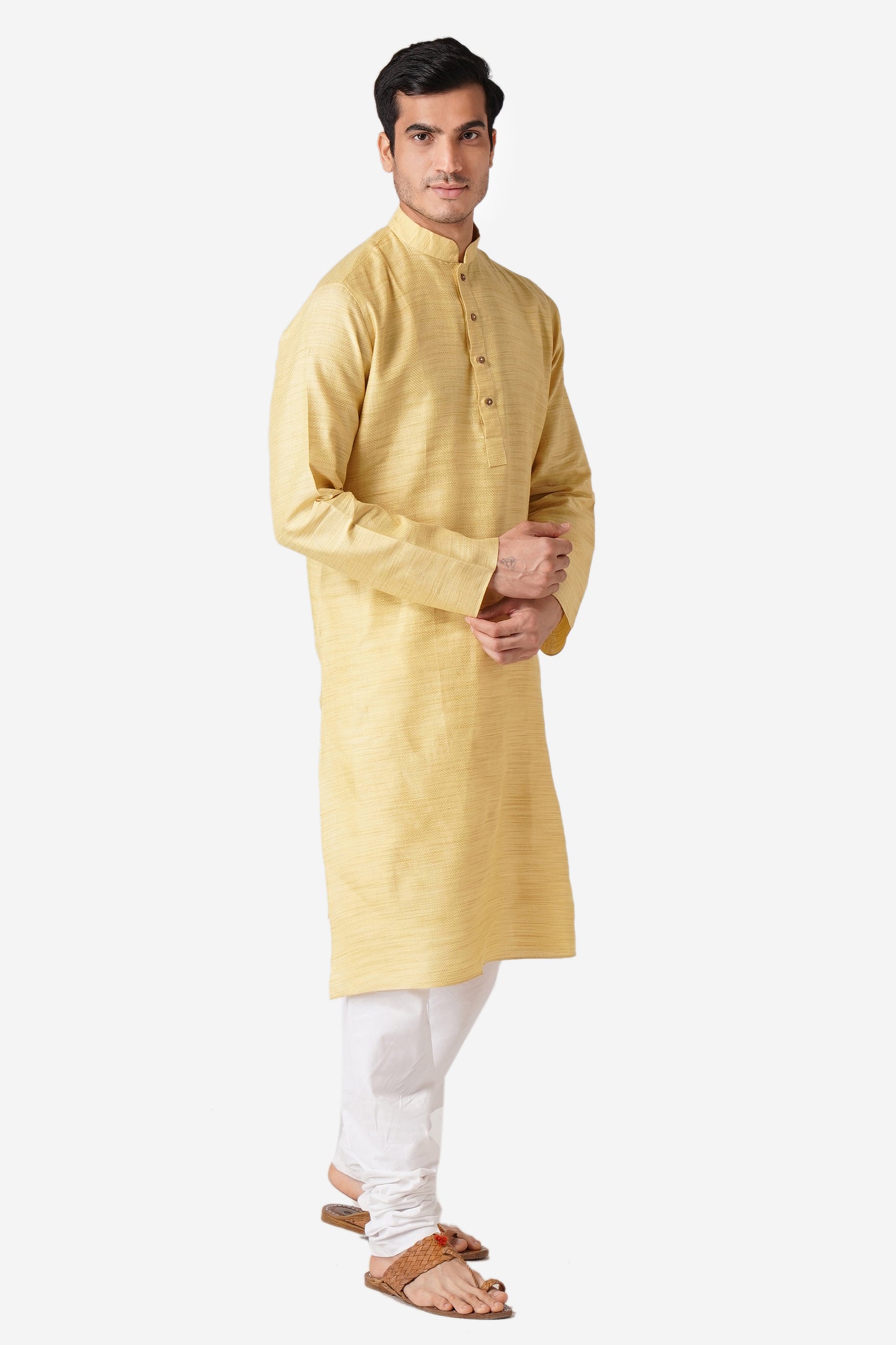 Full Sleeve Geometric Print Kurta and Churidar Set in Green Pure Cotton