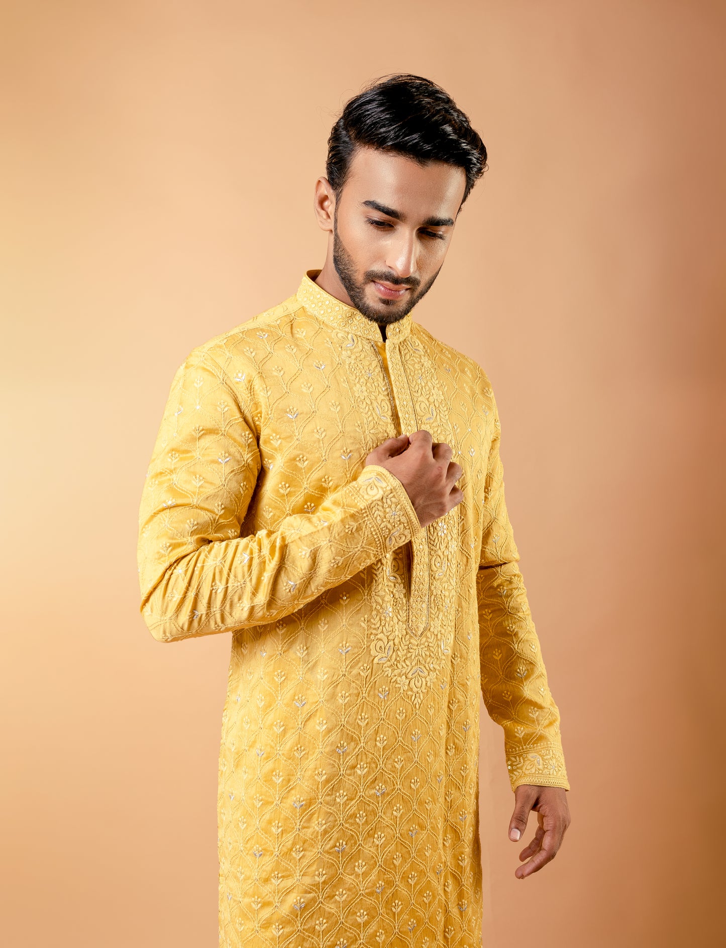 Embroidered Sunlit Yellow Kurta