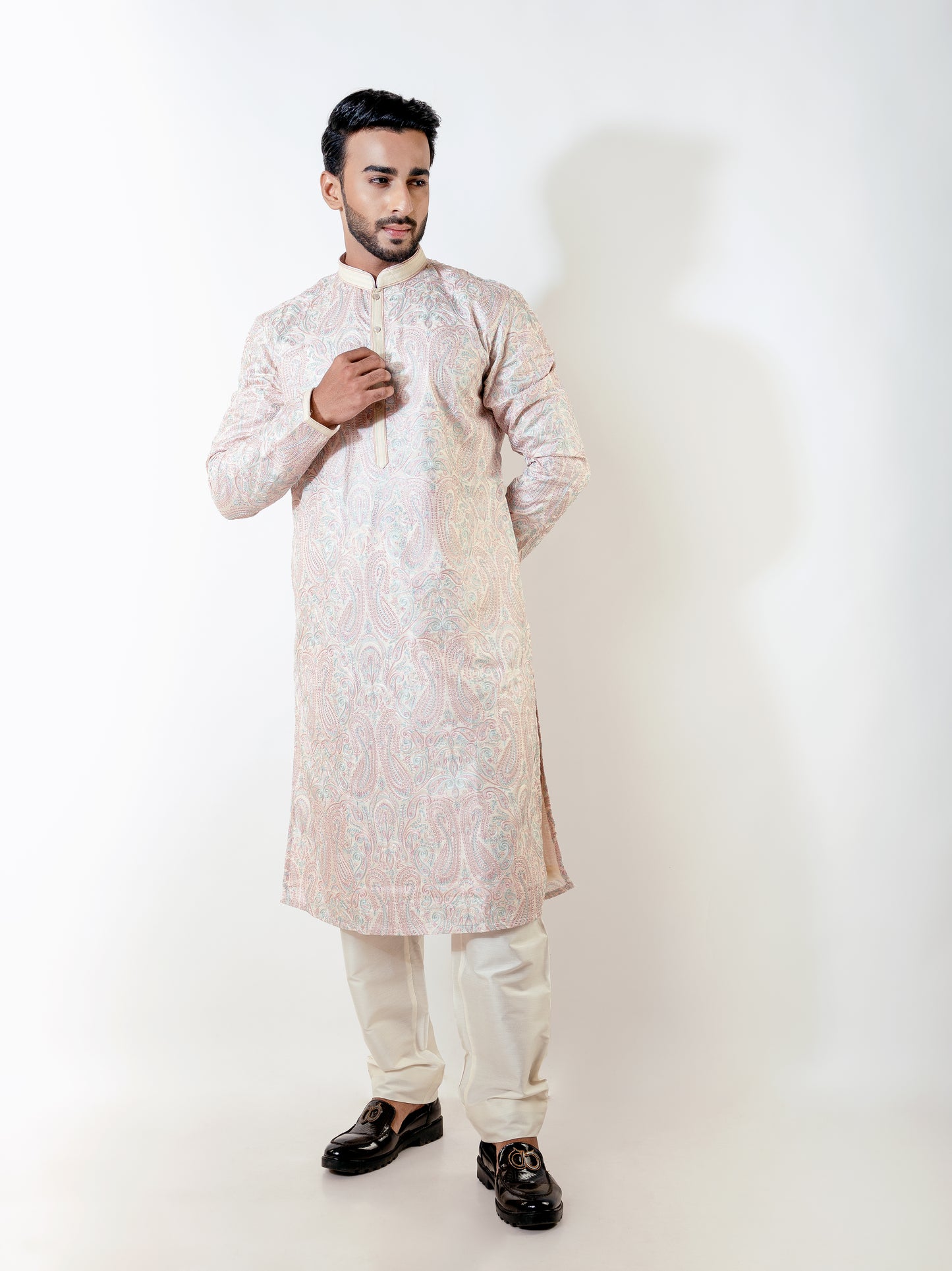 Cream Karigari Kurta