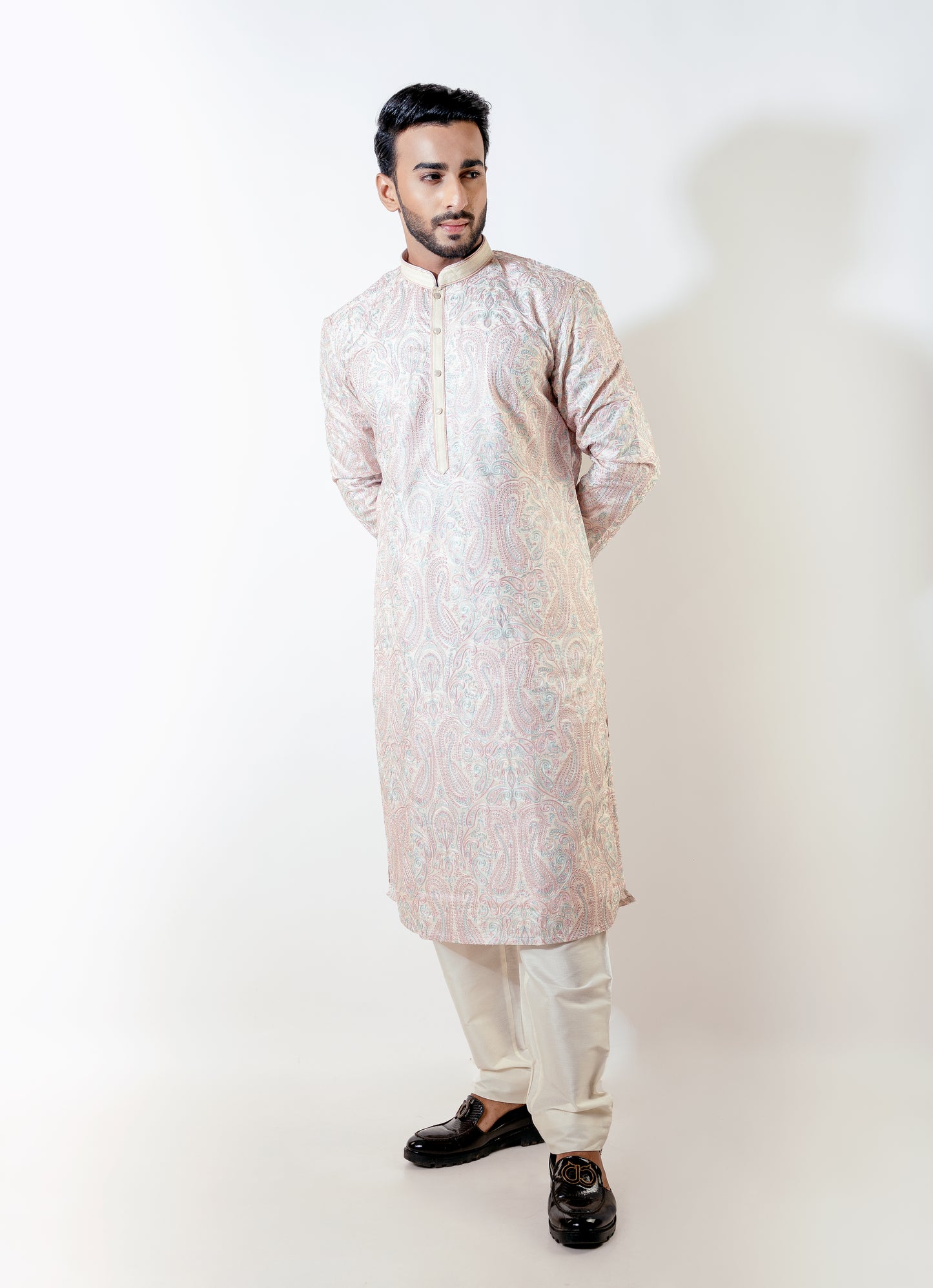 Cream Karigari Kurta