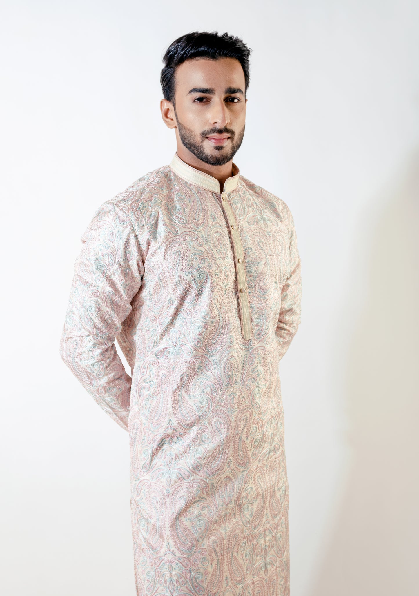 Cream Karigari Kurta