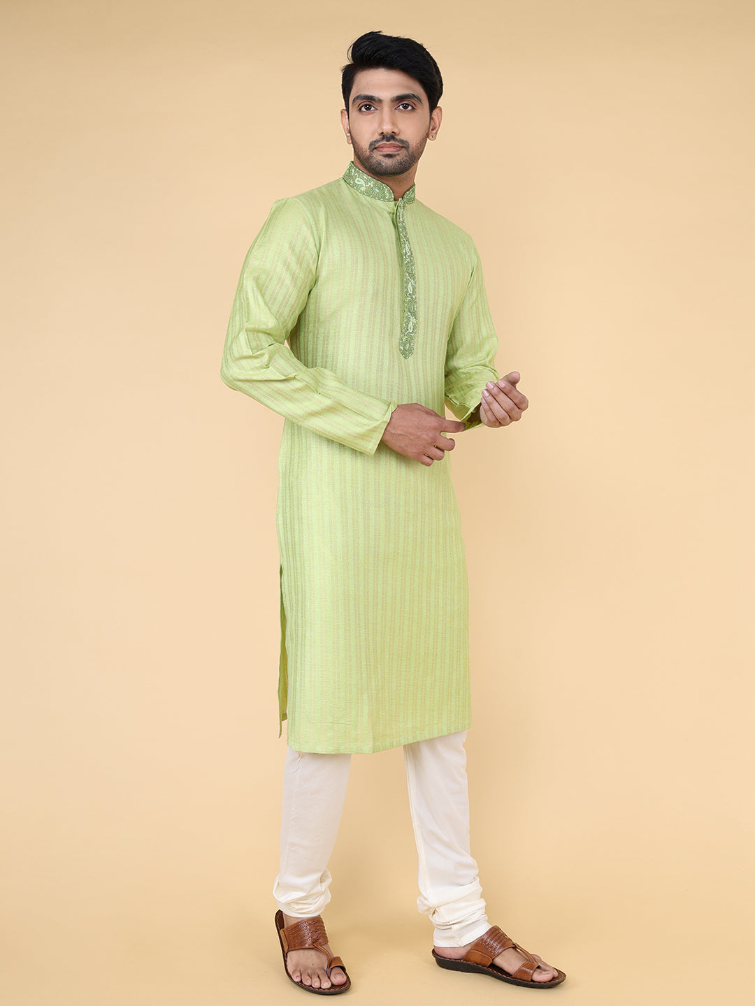 Luxe kurta - Embroidered Elegance (mint green)