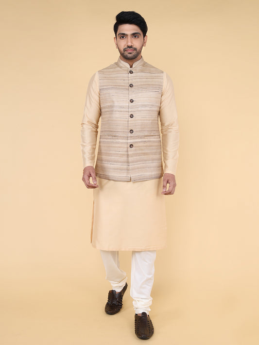 Dark beige self Jacket