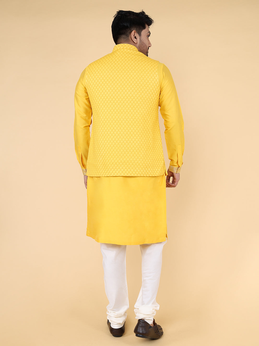 Mustard all over thread work Jacket