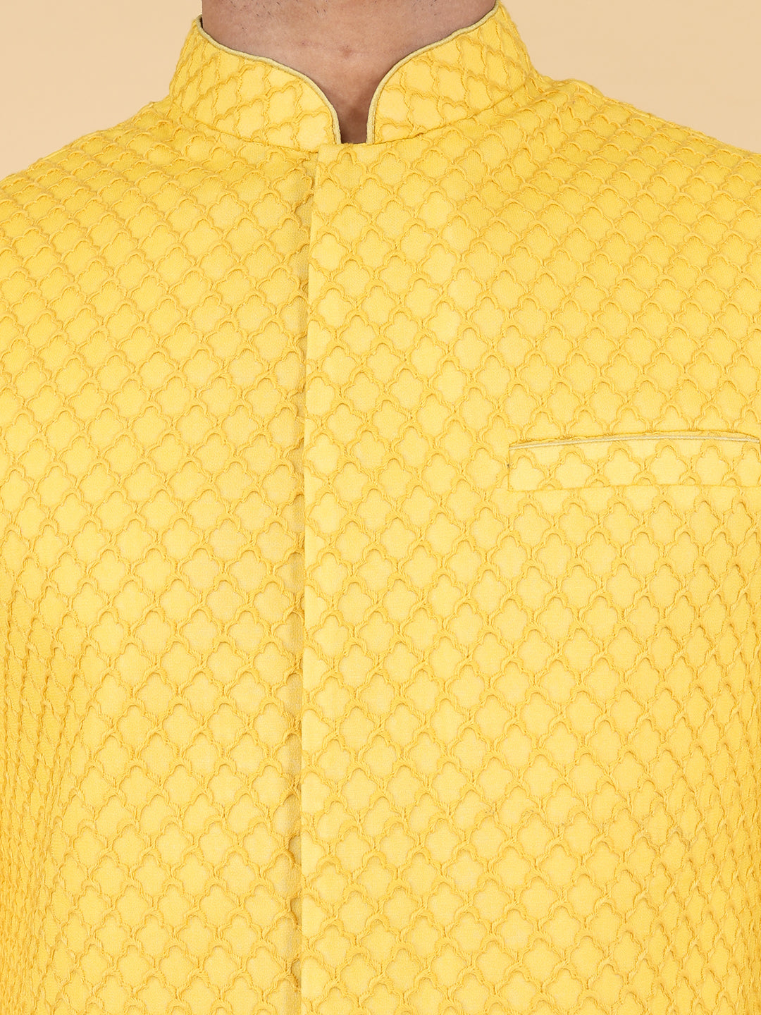 Mustard all over thread work Jacket