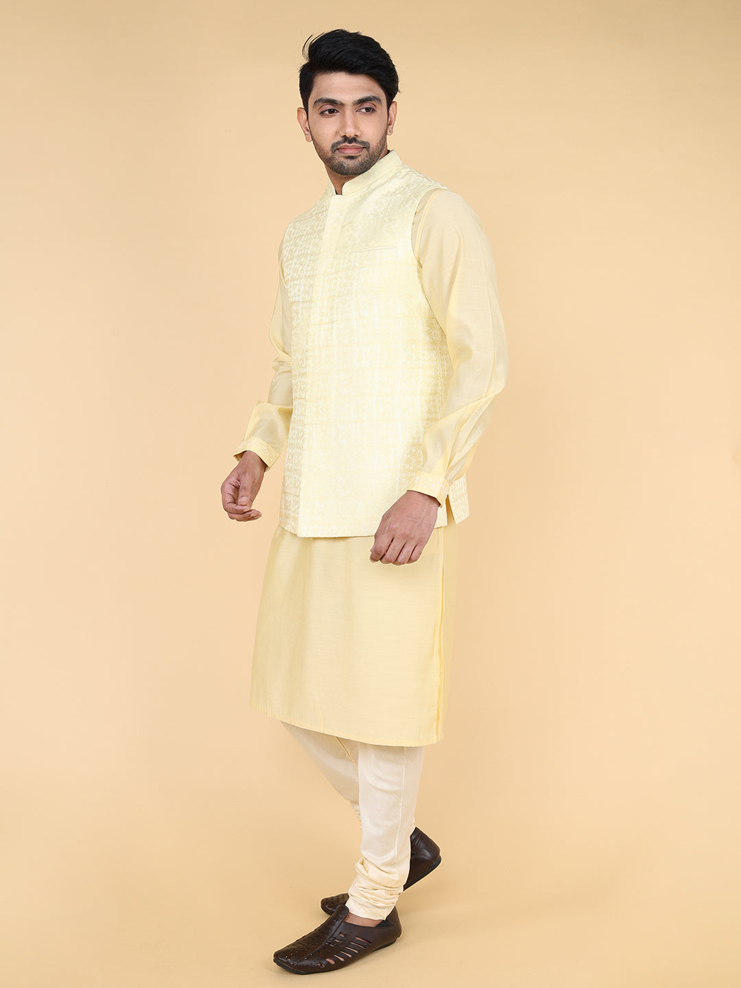 Lemon all over thread work Jacket
