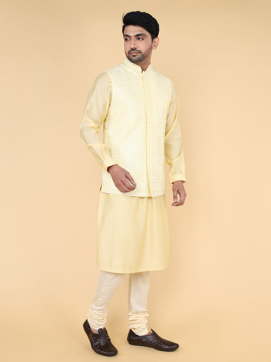 Lemon all over thread work Jacket