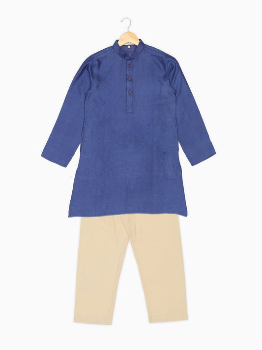 Boys Festive & Party Kurta and Pyjama Set (Blue Pack of 1)