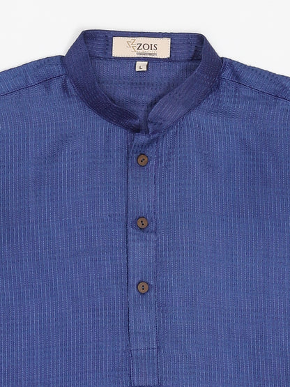 Boys Festive & Party Kurta and Pyjama Set (Blue Pack of 1)