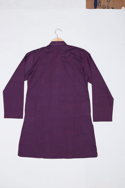 Boys Festive & Party Kurta and Pyjama Set (Purple Pack of 1)