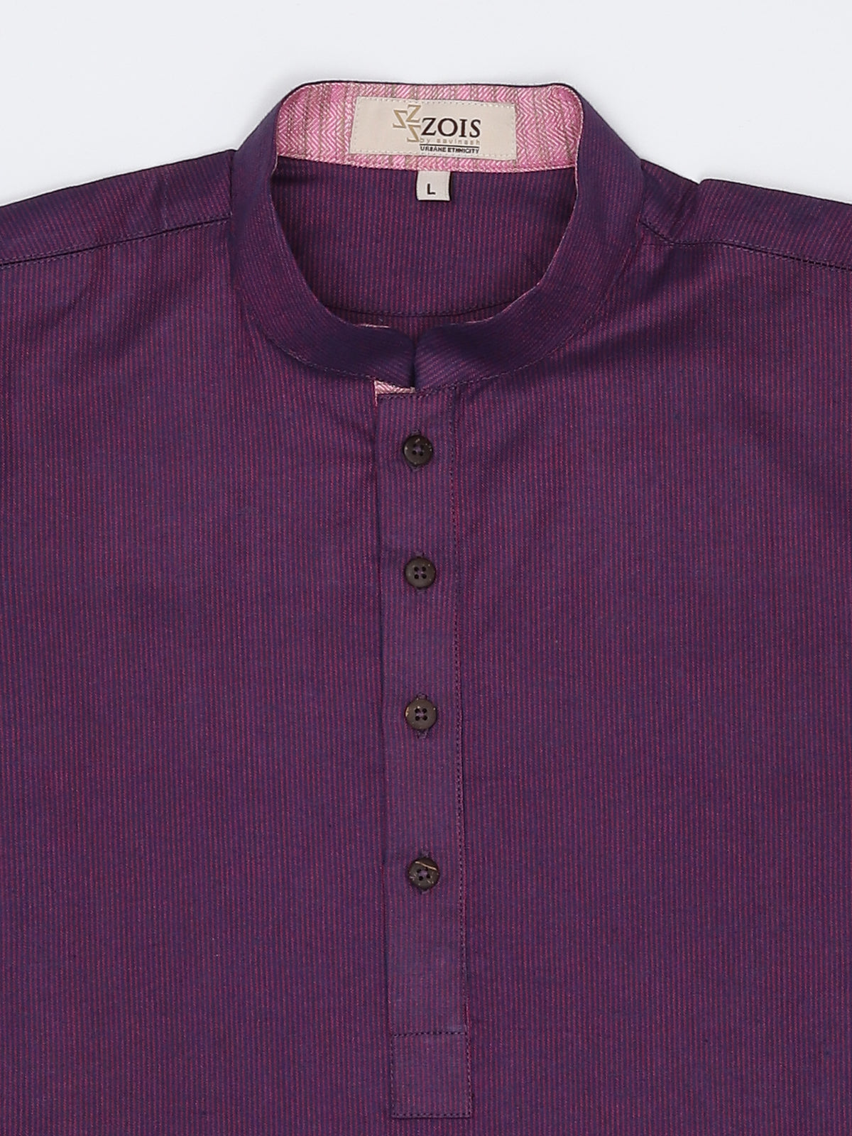 Boys Festive & Party Kurta and Pyjama Set (Purple Pack of 1)