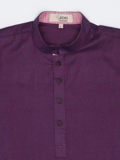 Boys Festive & Party Kurta and Pyjama Set (Purple Pack of 1)