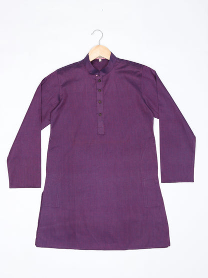 Boys Festive & Party Kurta and Pyjama Set (Purple Pack of 1)