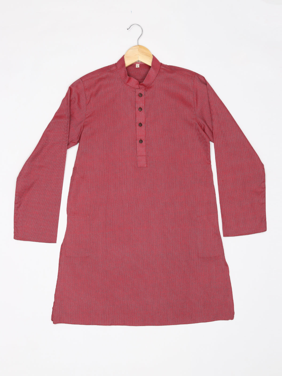 Boys Festive & Party Kurta and Pyjama Set (Red Pack of 1)