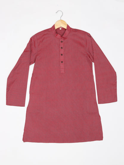 Boys Festive & Party Kurta and Pyjama Set (Red Pack of 1)