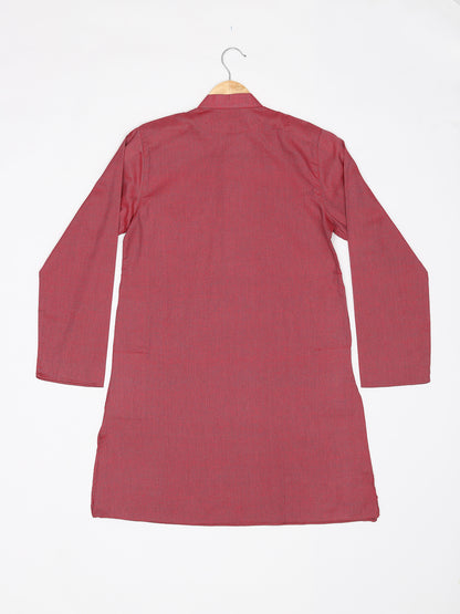 Boys Festive & Party Kurta and Pyjama Set (Red Pack of 1)