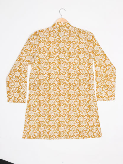 Boys Festive & Party Kurta and Pyjama Set (Gold Pack of 1)