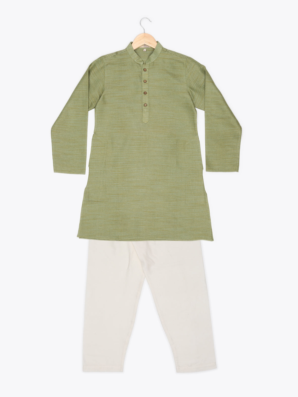Boys Festive & Party Kurta and Pyjama Set (Green Pack of 1)