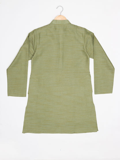 Boys Festive & Party Kurta and Pyjama Set (Green Pack of 1)