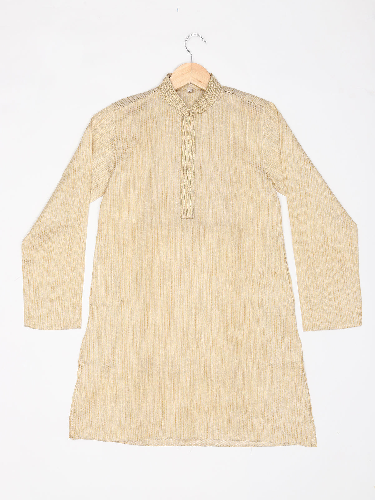 Boys Festive & Party Kurta and Pyjama Set (Beige Pack of 1)