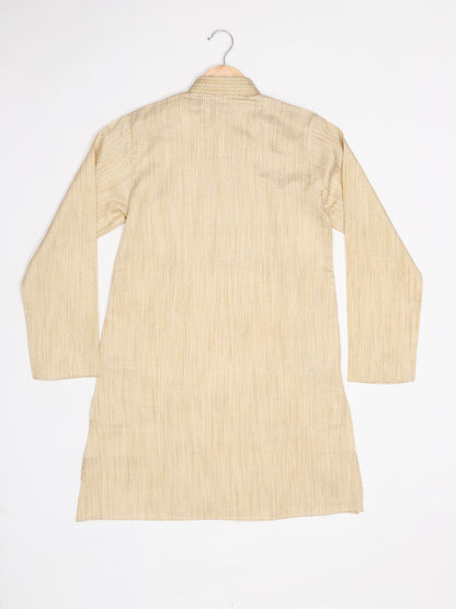 Boys Festive & Party Kurta and Pyjama Set (Beige Pack of 1)