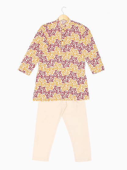 Boys Festive & Party Kurta and Pyjama Set (Multicolor Pack of 1)
