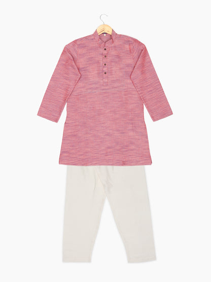 Boys Festive & Party Kurta and Pyjama Set (Pink Pack of 1)