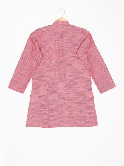 Boys Festive & Party Kurta and Pyjama Set (Pink Pack of 1)