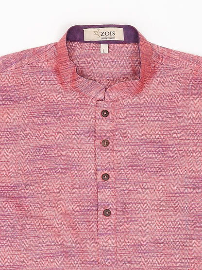 Boys Festive & Party Kurta and Pyjama Set (Pink Pack of 1)