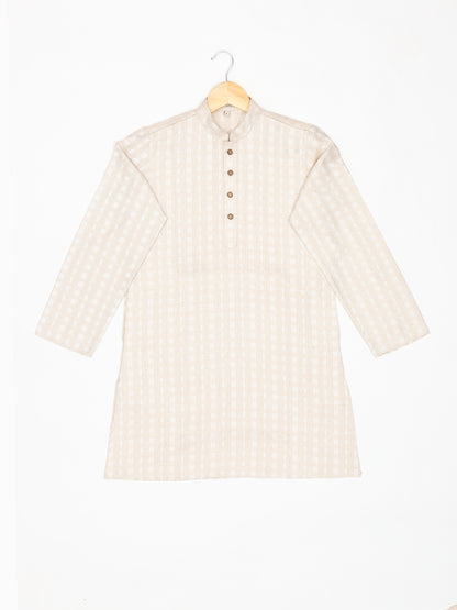 Boys Festive & Party Kurta and Pyjama Set (White Pack of 1)