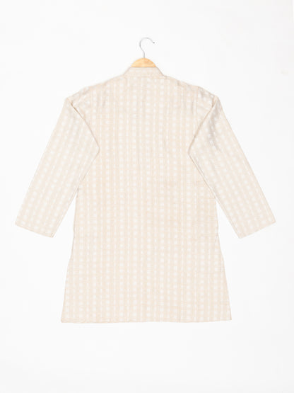 Boys Festive & Party Kurta and Pyjama Set (White Pack of 1)