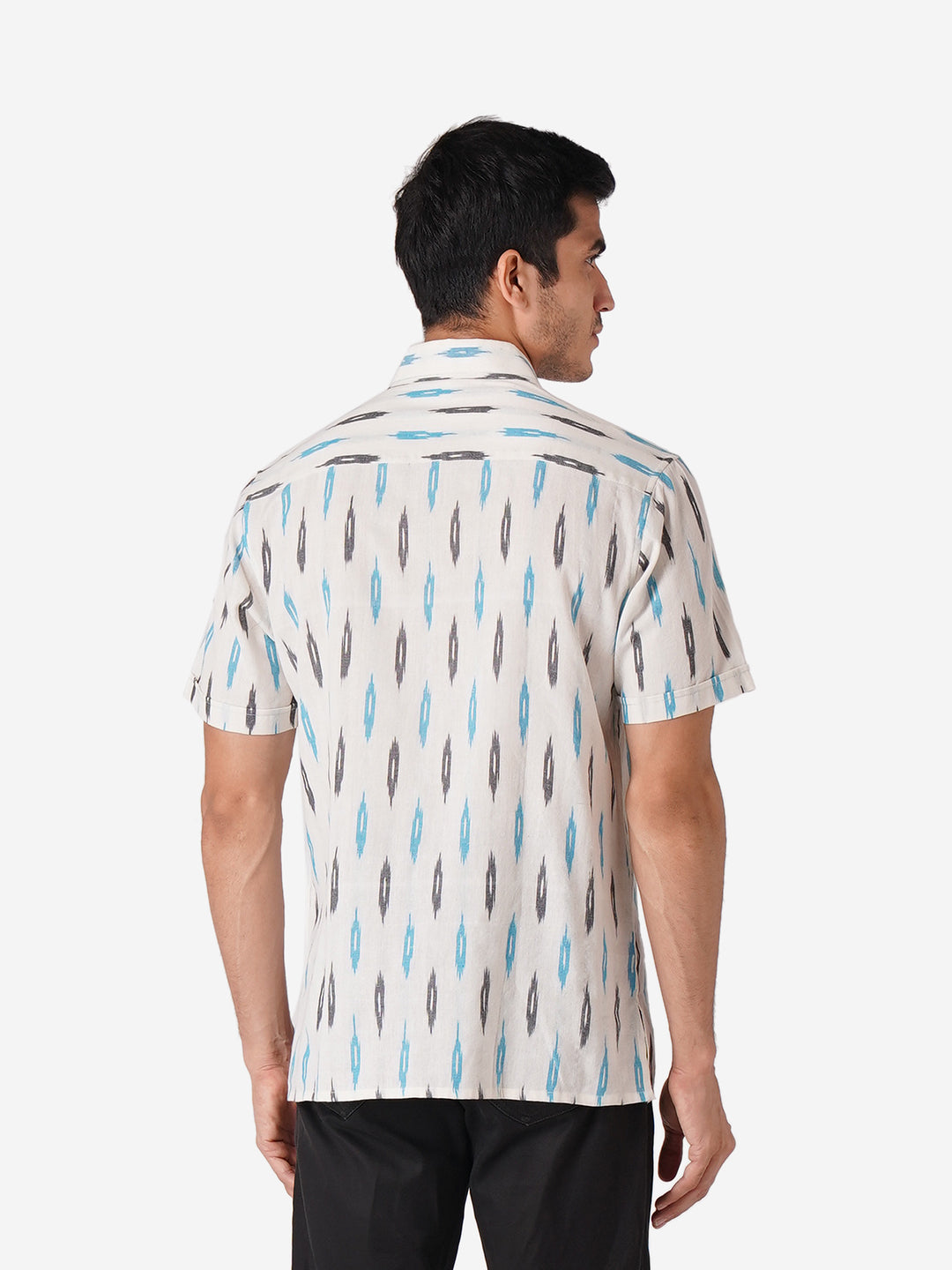 Men Printed Casual White Shirt
