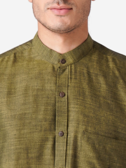 Men Solid Casual Green Shirt