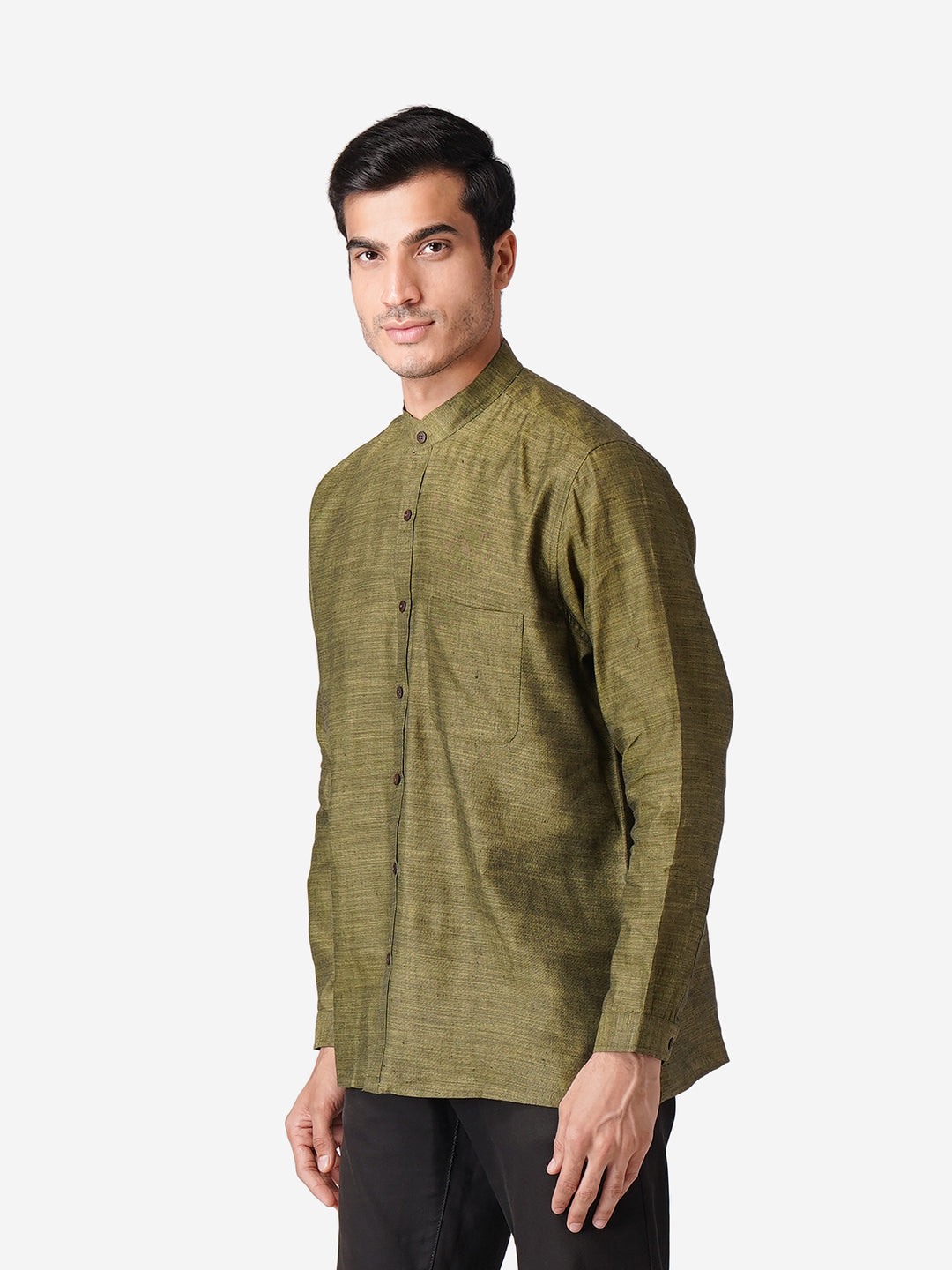 Men Solid Casual Green Shirt