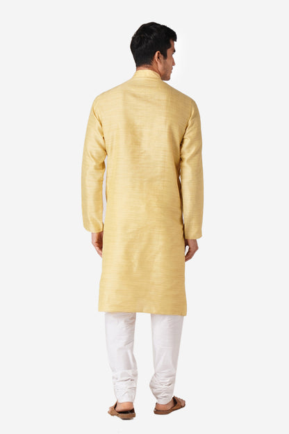 Full Sleeve Geometric Print Kurta and Churidar Set in Green Pure Cotton