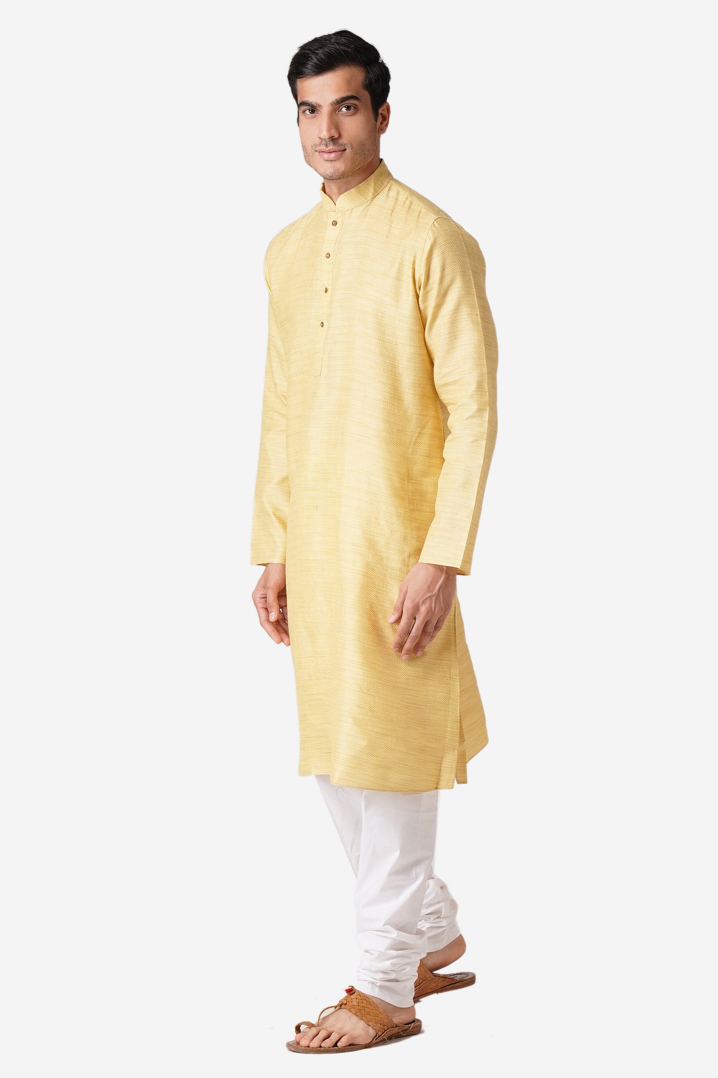 Full Sleeve Geometric Print Kurta and Churidar Set in Green Pure Cotton