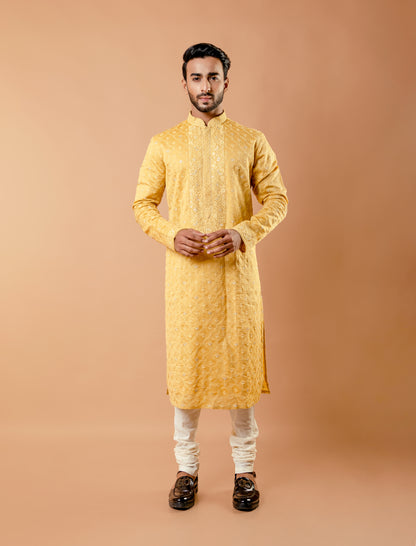 Embroidered Sunlit Yellow Kurta
