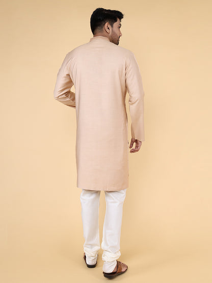 Zois Men Kurta Pyjama Set (Light Beige)