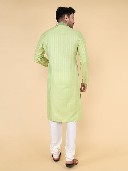 Men Kurta Pyjama Set (Mint Green)