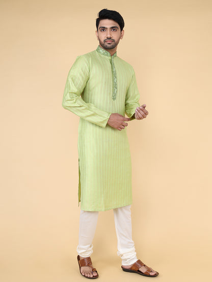 Luxe kurta - Embroidered Elegance (mint green)
