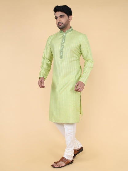 Luxe kurta - Embroidered Elegance (mint green)