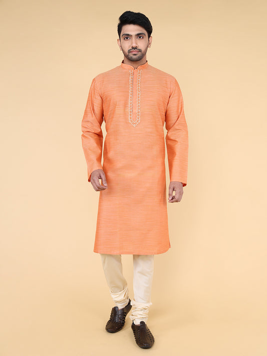 Luxe kurta - Embroidered Elegance (orange)